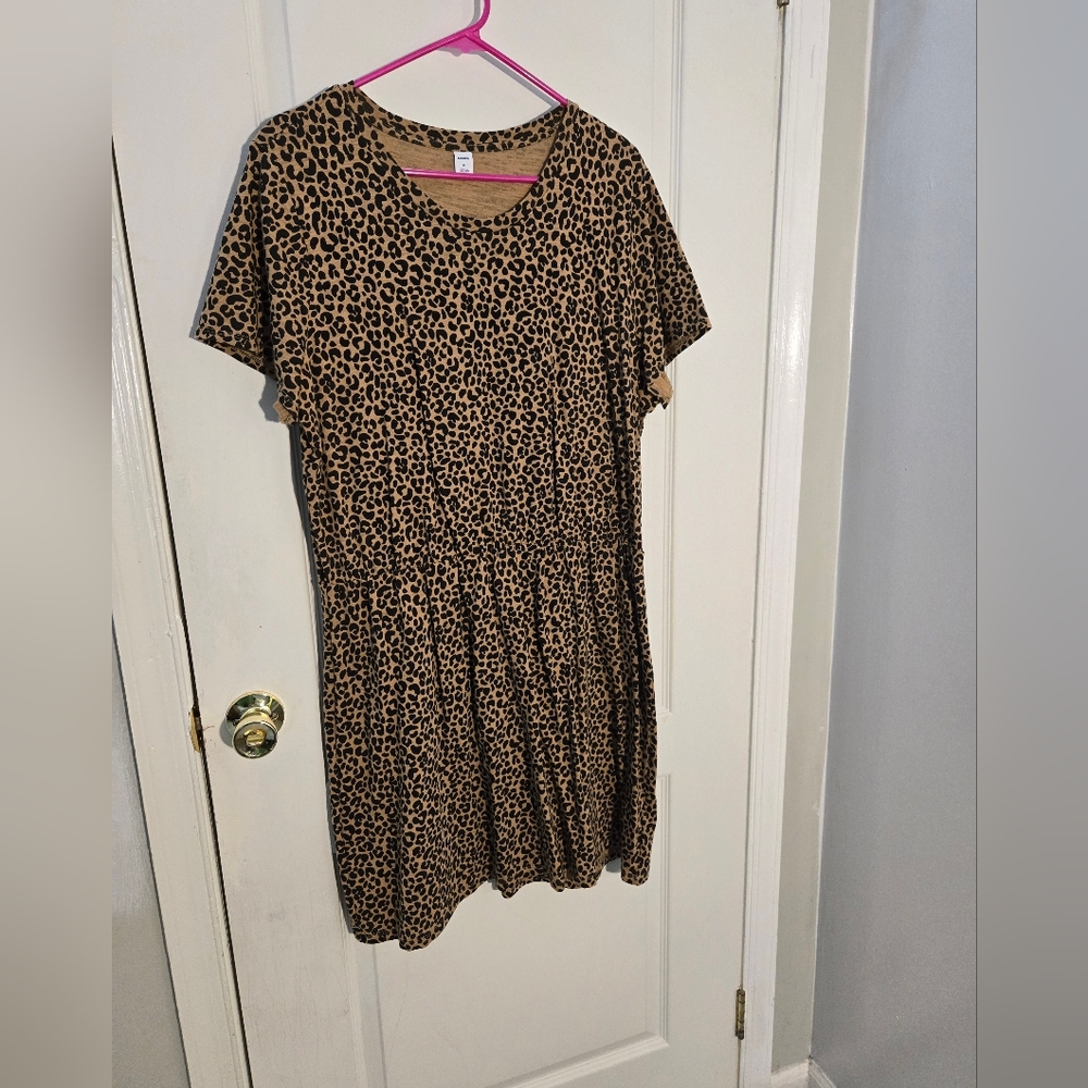 Old Navy Brown Leopard Print Mini Dress